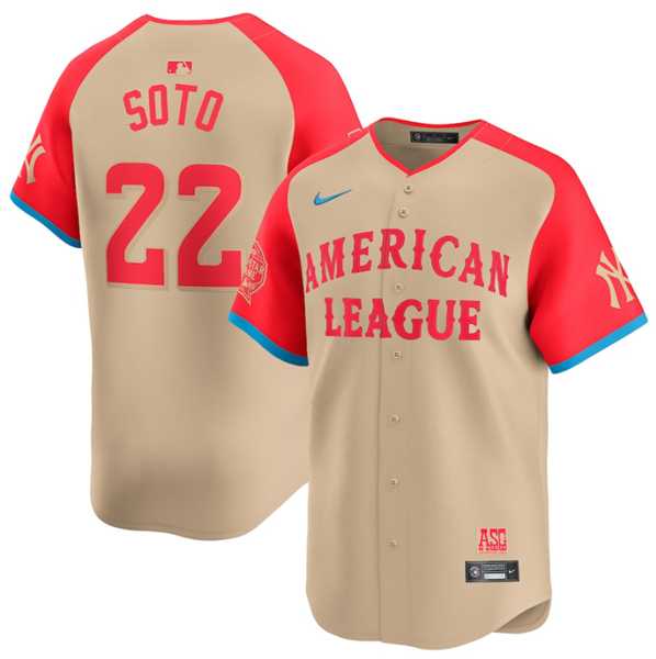 Mens American League #22 Juan Soto Cream 2024 All-Star Limited Stitched Baseball Jersey->2024 mlb all-star->MLB Jersey